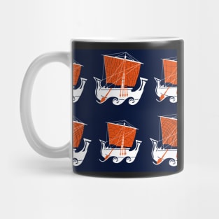 Ancient Hebrew Fishing Vessel Orange Blue Mug